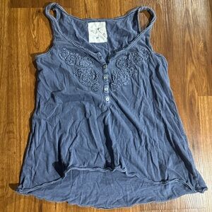 H&M Slate Blue Sleeveless Camisole with Rosette Detail